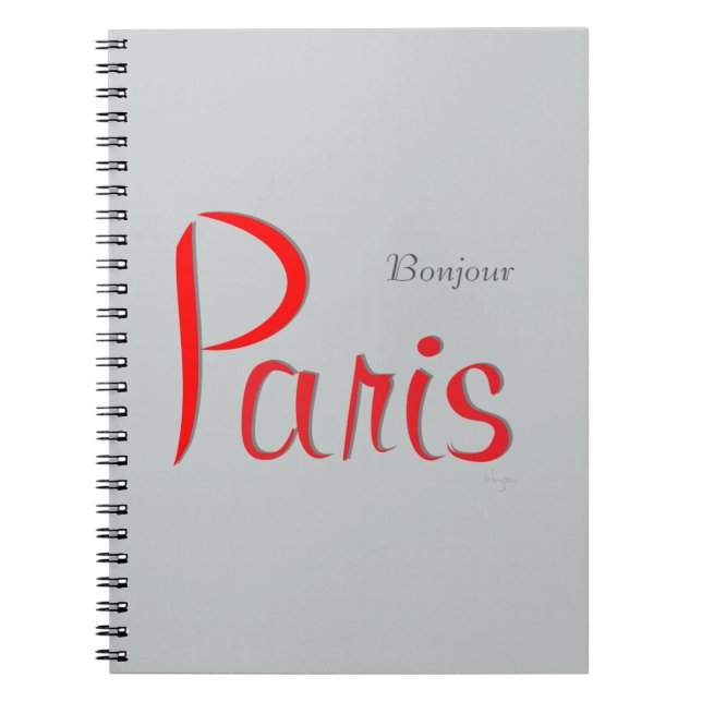 PARIS Bonjour (Hello) Notebook (Front)