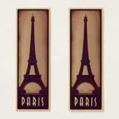 Paris Bookmark Card with Eiffel Tower Silhouette (Front & Back)