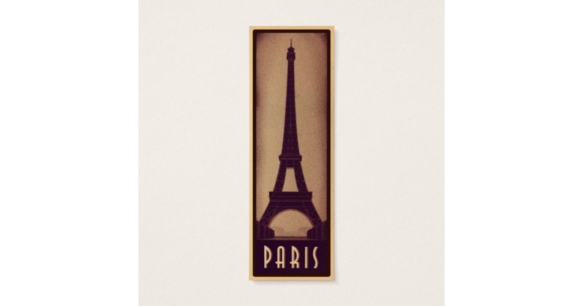 Paris Bookmark Card with Eiffel Tower Silhouette Zazzle