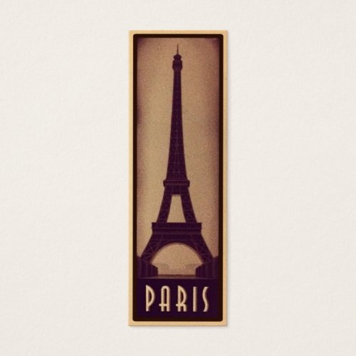 Paris Bookmark Card with Eiffel Tower Silhouette Business Card Template