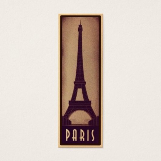 Paris Bookmark Card with Eiffel Tower Silhouette (Front)