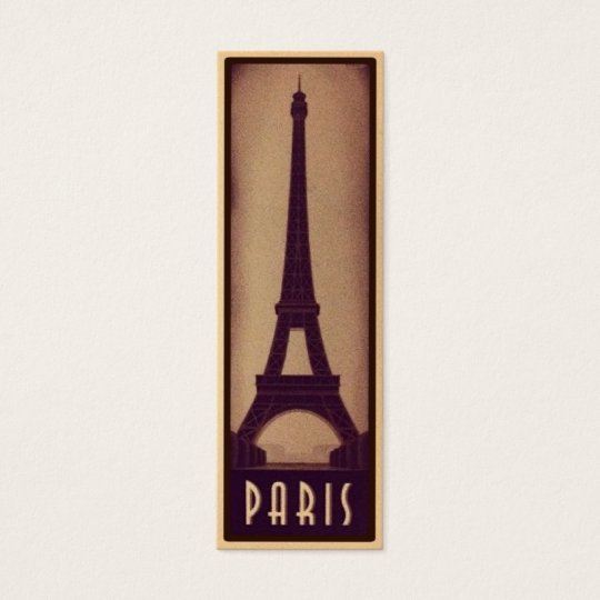 Paris Bookmark Card with Eiffel Tower Silhouette Zazzle