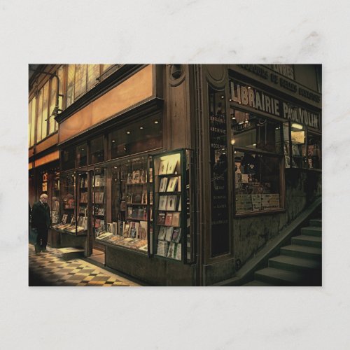 Paris Bookshop Postcard