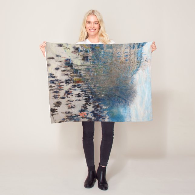 Paris Boulevard, Claude Monet Fleece Blanket (In Situ)