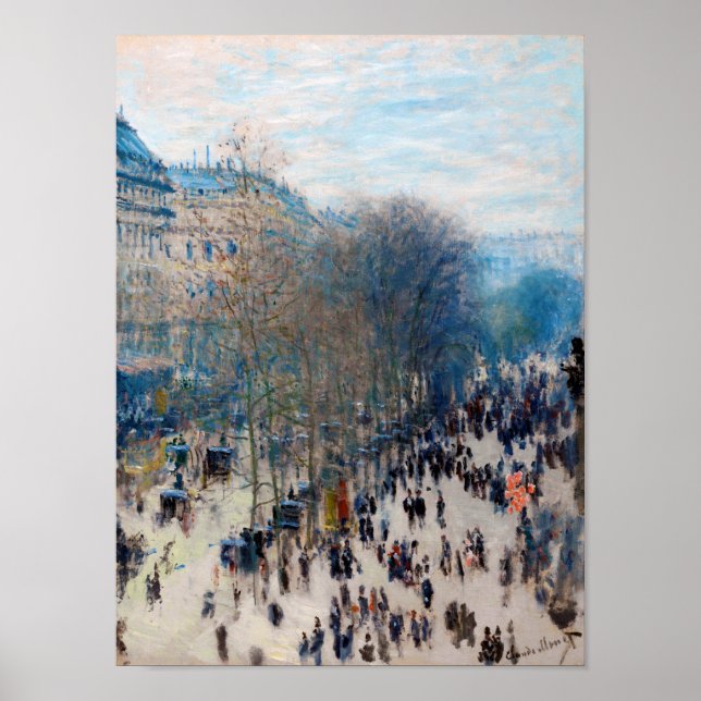 Paris Boulevard, Claude Monet Poster (Front)