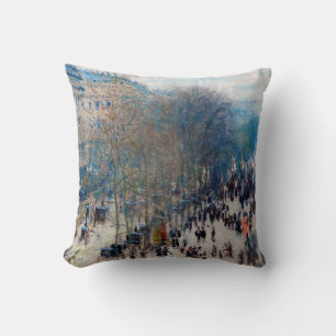 Paris Boulevard, Claude Monet Throw Pillow