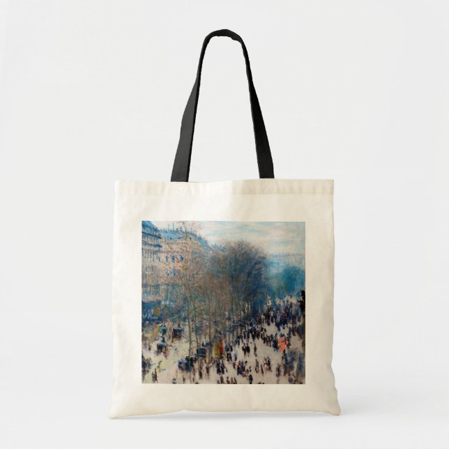 Paris Boulevard, Claude Monet Tote Bag (Front)