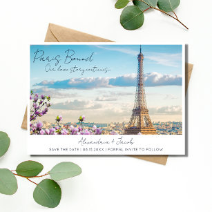 Paris Bound France Destination Wedding  Save The Date