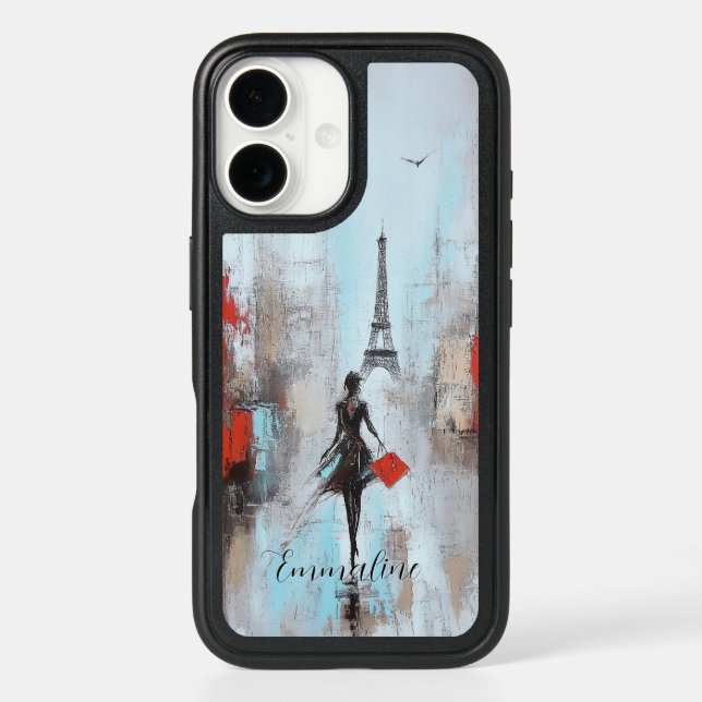 Paris Bound Woman  Otterbox iPhone Case (Back)