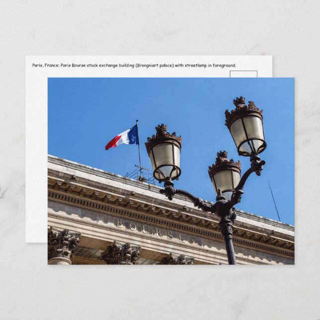 Paris Bourse stock exchange - France Postcard (Front/Back)