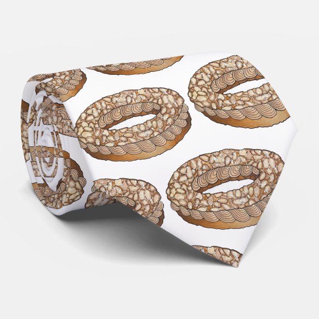 Paris Brest Choux Pastry French Patisserie France Neck Tie (Rolled)