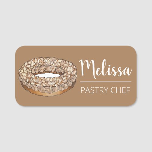 Paris Brest Pastry French Patisserie Bakery Chef Name Tag