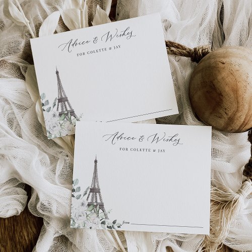 Paris Bridal Shower Advice & Wishes Card