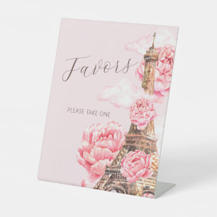 Paris Bridal Shower Favors Pedestal Sign