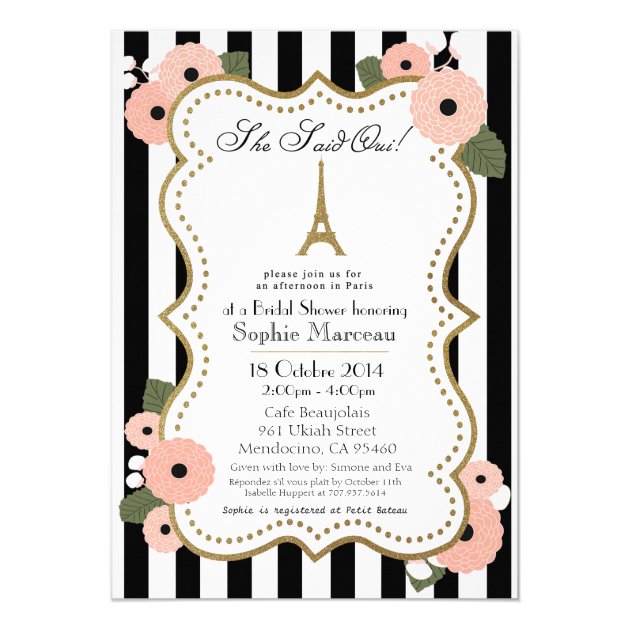 Paris Bridal Shower Invitation