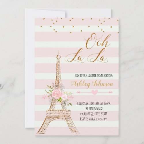 Paris bridal shower invitation card