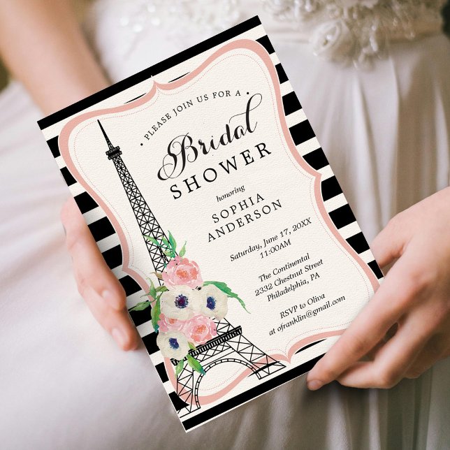 Paris Bridal Shower Invitation Card Eiffel Tower (Creator Uploaded)