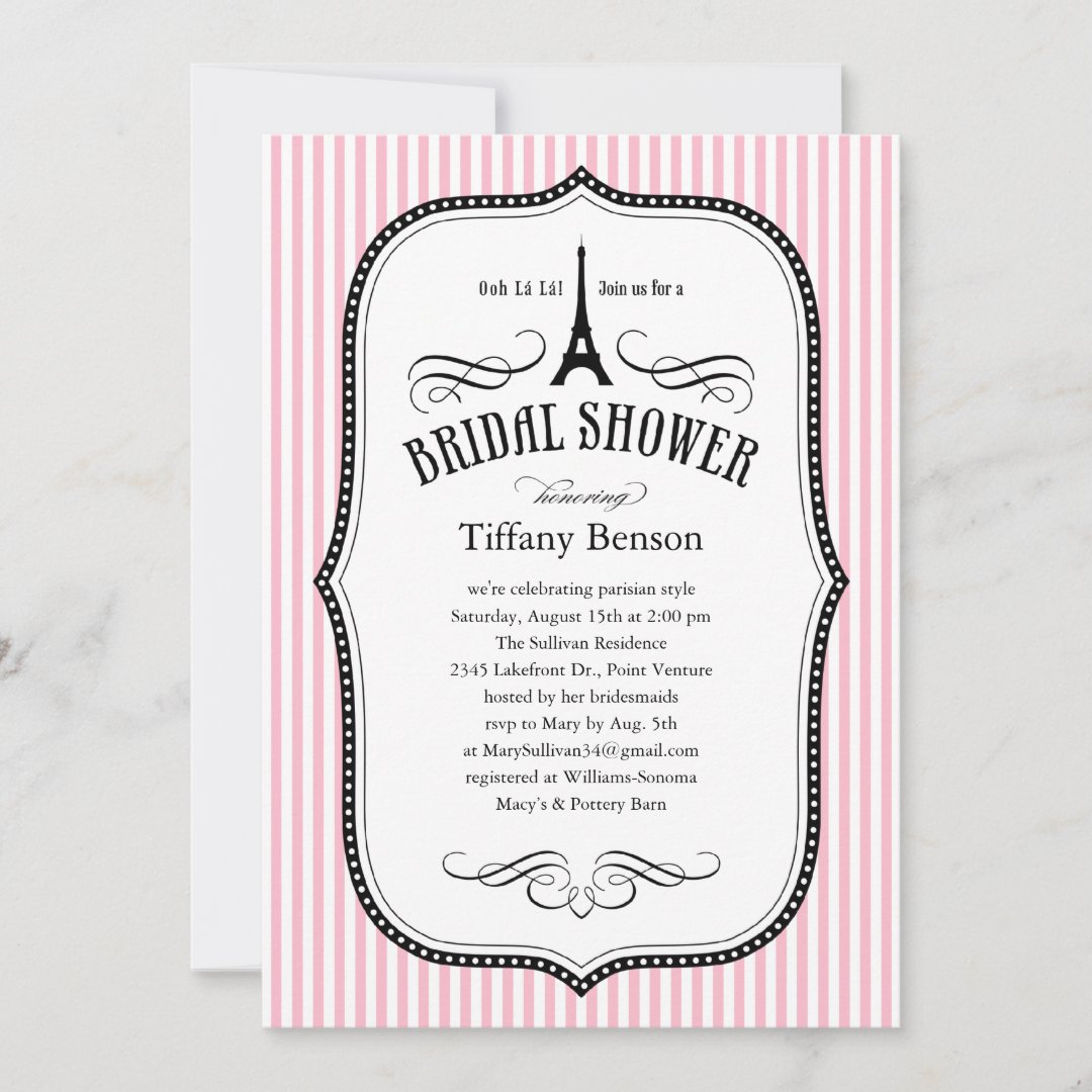 Paris Bridal Shower Invitations Zazzle
