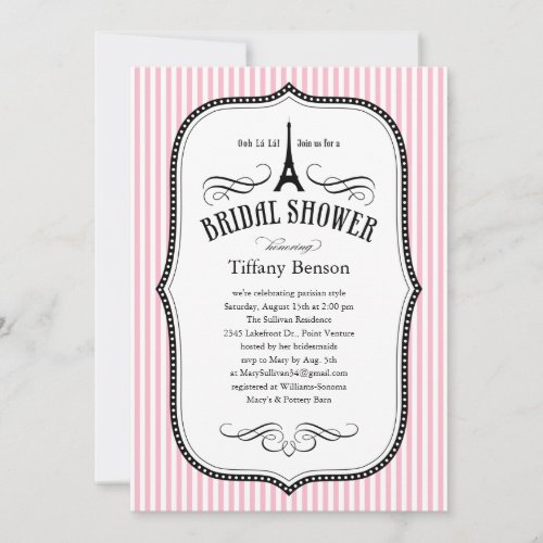 Paris Bridal Shower Invitations
