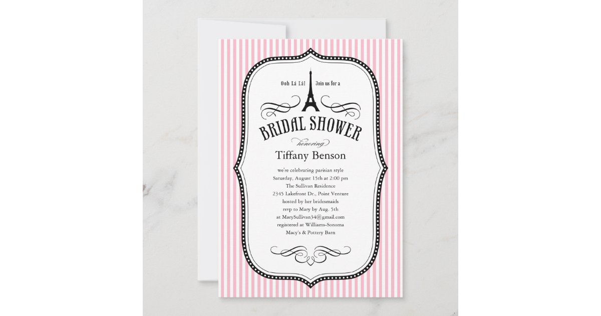 Paris Bridal Shower Invitations Zazzle