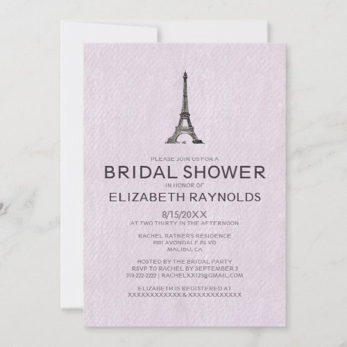 Paris Bridal Shower Invitations