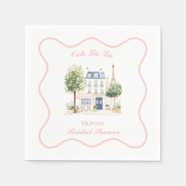 Paris Bridal Shower Parisian Cafe Napkins (Front)