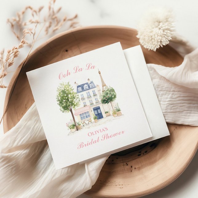 Paris Bridal Shower Parisian Cafe Napkins (Creator Uploaded)