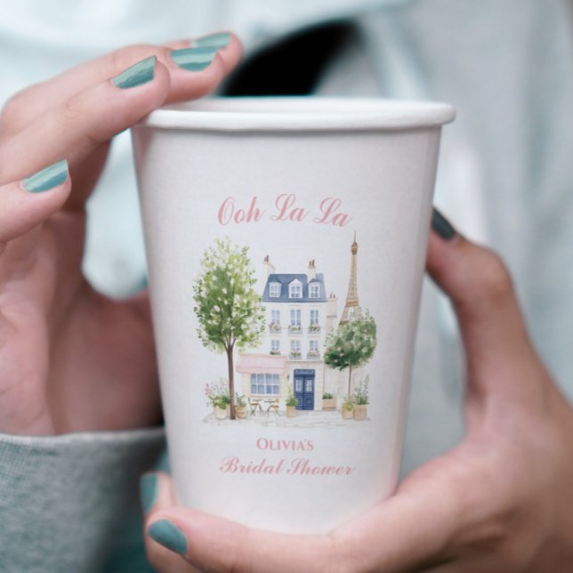 Paris Bridal Shower Parisian Cafe Paper Cups (Creator Uploaded)