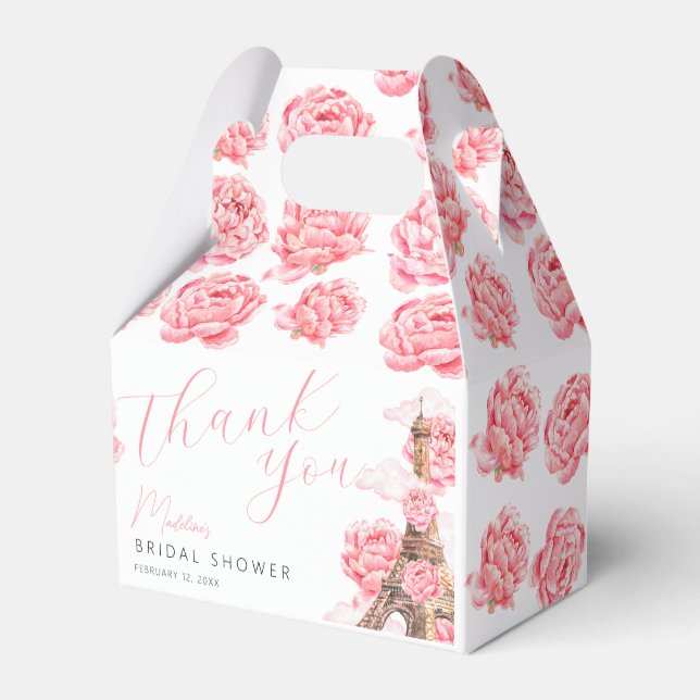 Paris Bridal Shower Thank You Favor Boxes (Front Side)