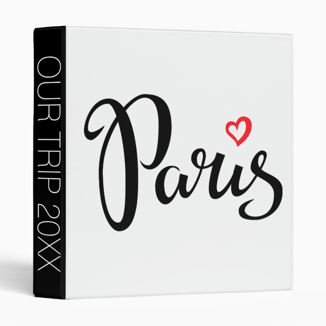 Paris Brush Lettering With Heart Binder (Front/Spine)