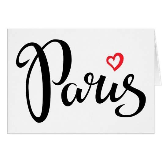 Paris Brush Lettering With Heart Cards (Front Horizontal)