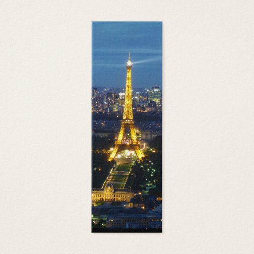 Customizable Paris by Night - Eiffel Tower - bookmark Business Card Template