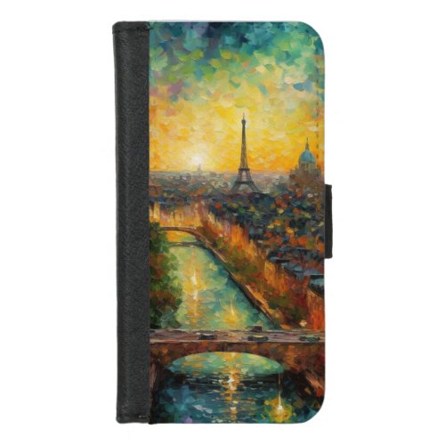 Paris by night van Gogh style iPhone 87 Wallet Case