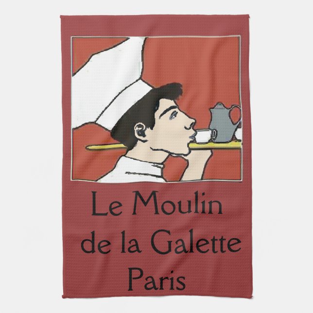 Paris Cafe, add text Towel (Vertical)