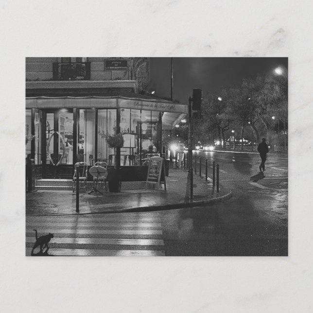 Paris Cafe at Night Postcard (Front)