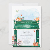 Paris Cafe Boulangerie Watercolor Birthday Party   Invitation (Front)