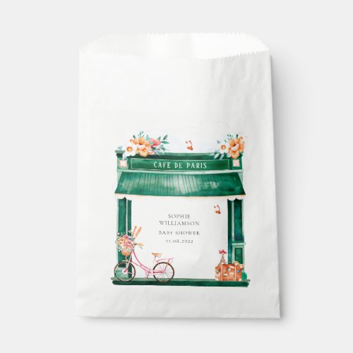 Paris Cafe Boulangerie Watercolor   Favor Bag