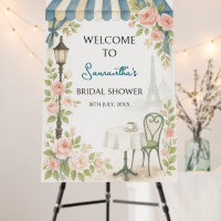 Paris Cafe Bridal Shower Welcome Sign