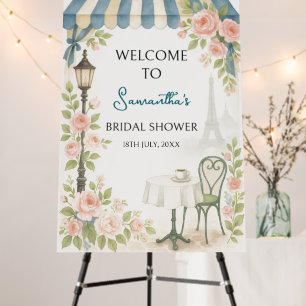 Paris Cafe Bridal Shower Welcome Sign