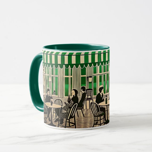 Paris Café gift minimal optical style Mug (Front Left)