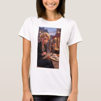 Paris Cafe Journaling Girl T-Shirt