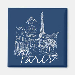 Paris café magnet