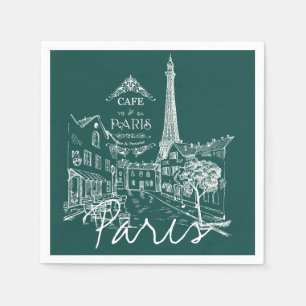 Paris cafe napkins
