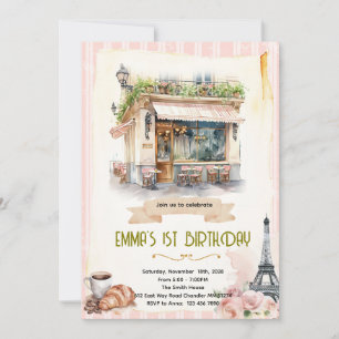 Paris cafe party invitation