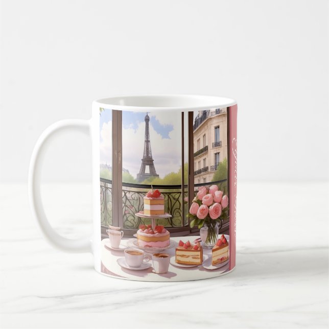 Paris Cafe Patisserie Dessert Cake Coffee Shop Coffee Mug (Left)