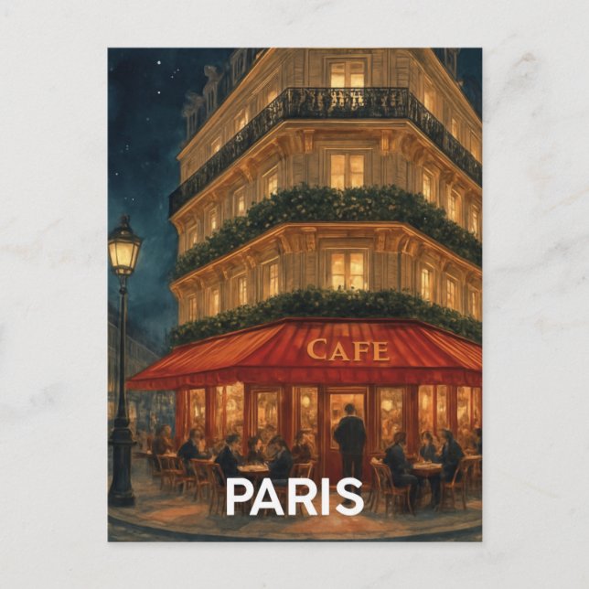 Paris Café Postcard (Front)
