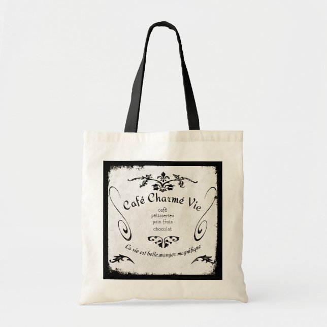 Paris Cafe Sign Tote (Front)