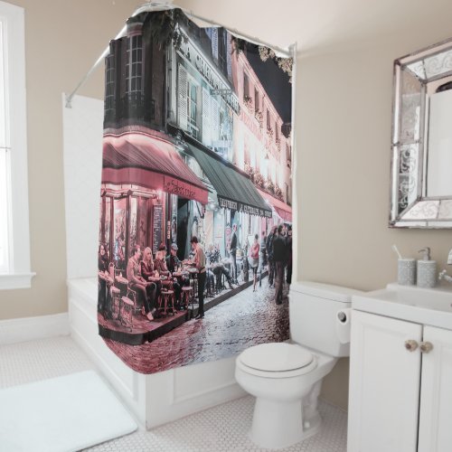 Paris Caf Street Scene  Shower Curtain