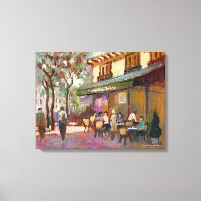 Paris Cafe Stretched Canvas Print (Front)