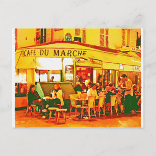 Paris Cafe Water Color Postcard